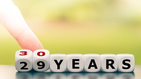 A counter celebrating our 30 years of service